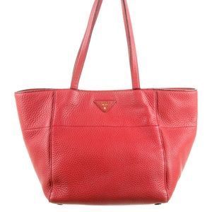 Prada Vitello Daino Tote - Red